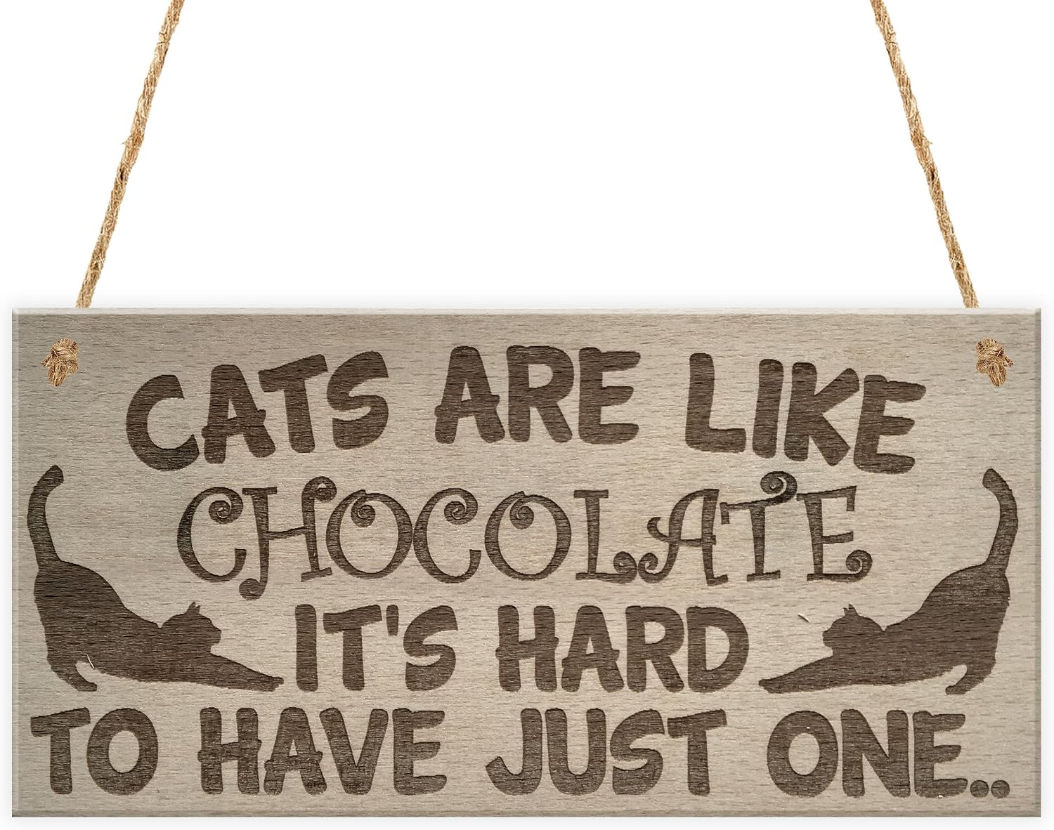 Red Ocean Cats Are Like Chocolate Funny Pet Diet Gift Wood Hanging Plaque Friendship Sign Cat Lovers, brown - Image 3