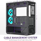 FOIFKIN F1 ATX PC Case with 6 ARGB PWM Fans, Type-C, Black view 5