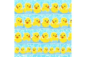 Whaline 32.8Ft Yellow Duck Bulletin Board Border Cute Cartoon Duck Die Cut Trim Border Roll for Summer Classroom Chalkboard W