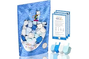 THE DREIDEL COMPANY Hanukkah Blue and White Plastic Pastel Colored Dreidel, for Children, Boys and Girls, Party Favors (25-Pack)