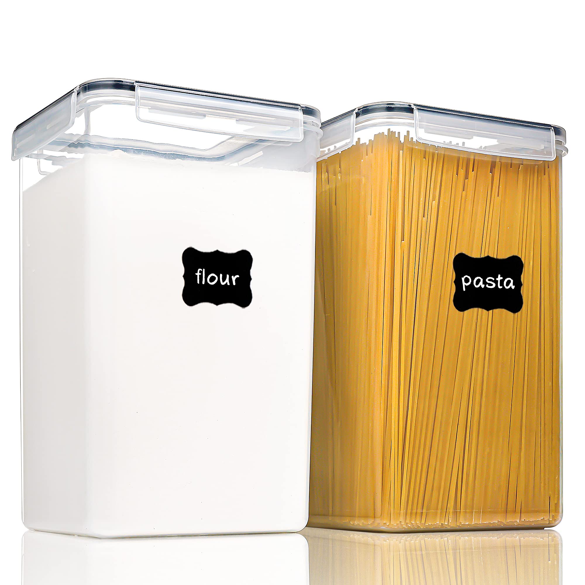 Photo 1 of Large Food Storage Containers with Lids Airtight 6.5L / 5.9 quart, for Flour, Sugar, Baking Supply and Dry Food Storage, PANTRYSTAR 2PCS BPA Free Plastic Canisters for Kitchen Pantry Organization