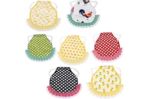 ZXIANC Decsun 7 Pack Chicken Saddle Hen Apron Feather Fixer Wing Back Protector Hen Apron with Elastic Straps for Small,Medium and Large Hens,Multicolor,One Size