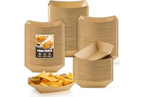 ZORRITA 1/4 Lb Mini Paper Food Trays, 100 Pack Disposable Small Food Boats Bulk Brown Kraft Paper Serving Baskets for Individual Party Nachos Snacks Fries and Pet Food