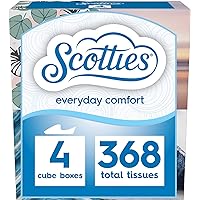 Scotties Everyday Comfort Facial Tissues, 92 Tissues per Box, 4 Pack, 92 Count (Pack of 4)