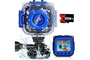 PROGRACE Kids Camera Waterproof Boys - Toy Gifts for Boy Kids Video Camera Underwater Recorder HD Kids Digital Camera Toddler