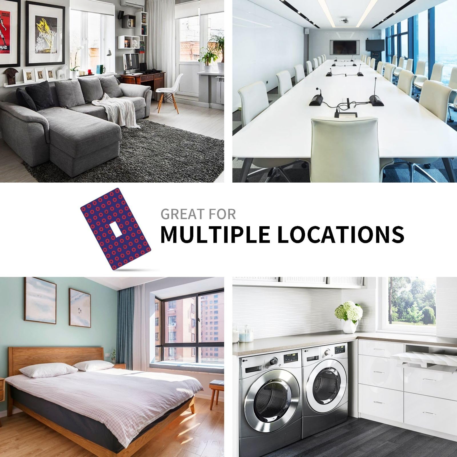 Phish Red Donut Circles On Blue Single Toggle Light