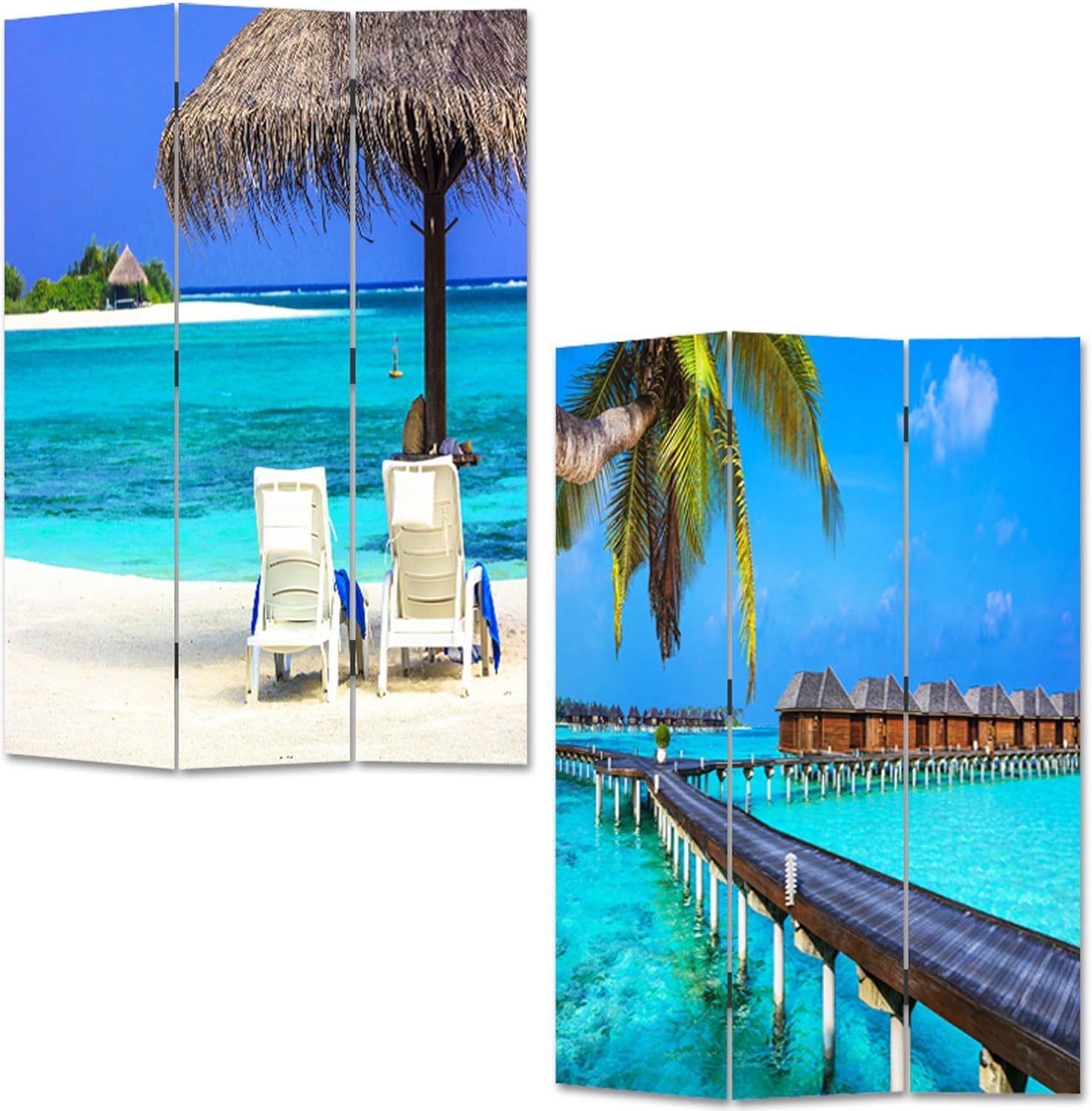 Lillyvale Room Divider/Canvas Screen/Folding Screen/Privacy NEW beach