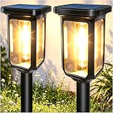 DooYard Solar Pathway Lights Outdoor, Extra-Large Solar Panel (2 Pack) | Waterproof Garden Lights,3000K Warm Light, No Wiring Required,Long Battery Life,Outdoor Decor, Garden Gift Idea