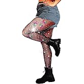 DancMolly 10X Strong Ultra Sparkly Rhinestone Fishnet Stockings, Plus Size Sparkle Tights for Women Sexy Party Concert Outfit