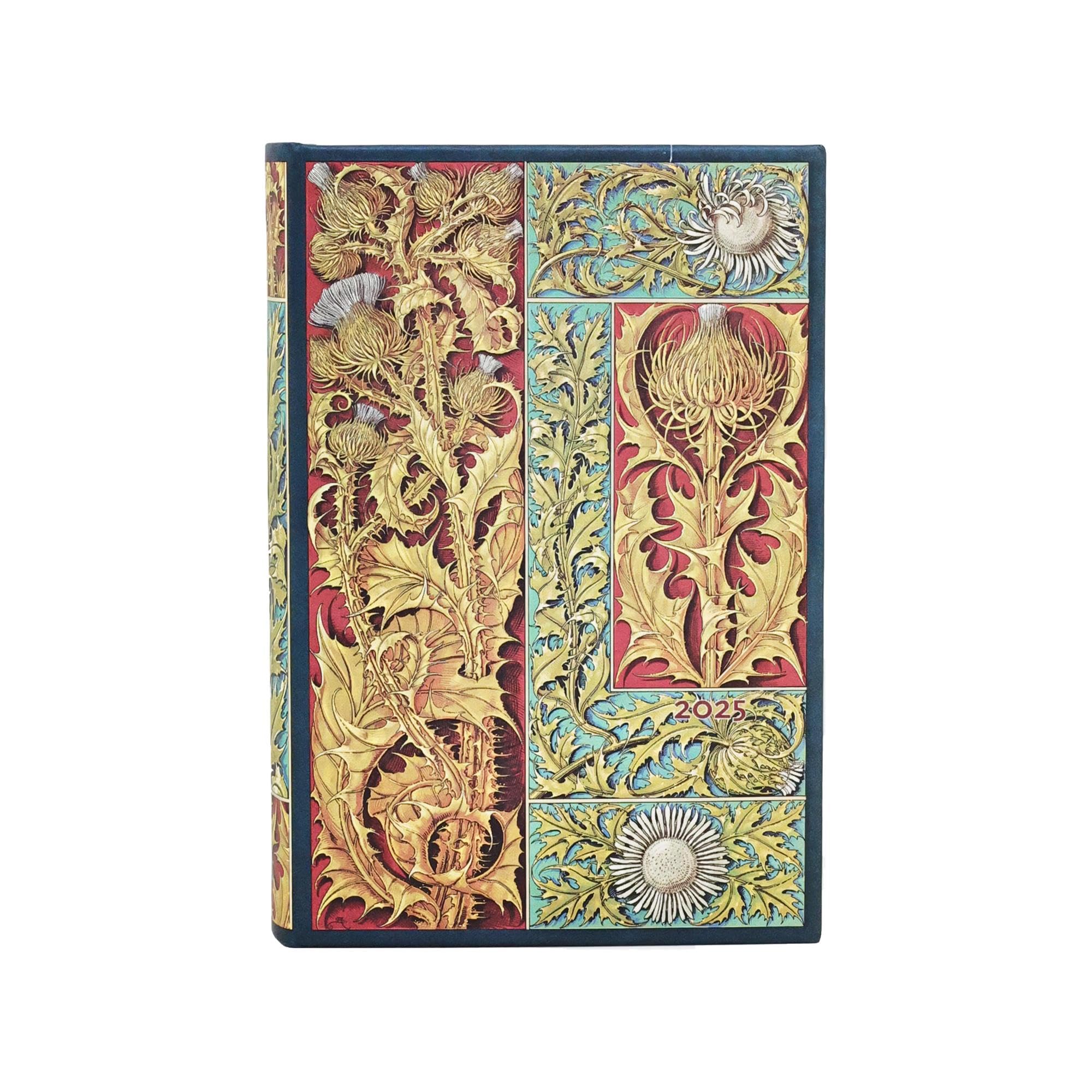 Kalendarz Paperblanks 2025 Wild Thistle Mini Dzienny: jeden dzień na stronie, zamykany na gumkę, Papier 80 GSM