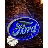 Ford Neon Sign, LED Infinity Mirror Light Up Wall Decor for Man Cave, 18 in | Officially licensed Ford wall art, 3D tunnel effect, garage and automotive decor, gift for men, mechanics and car enthusiasts