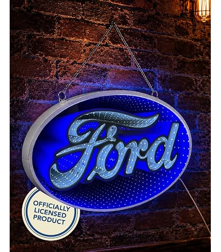 Ford Genuine Parts Vintage Inspired LED Neon Sign Retro Wall Decor
