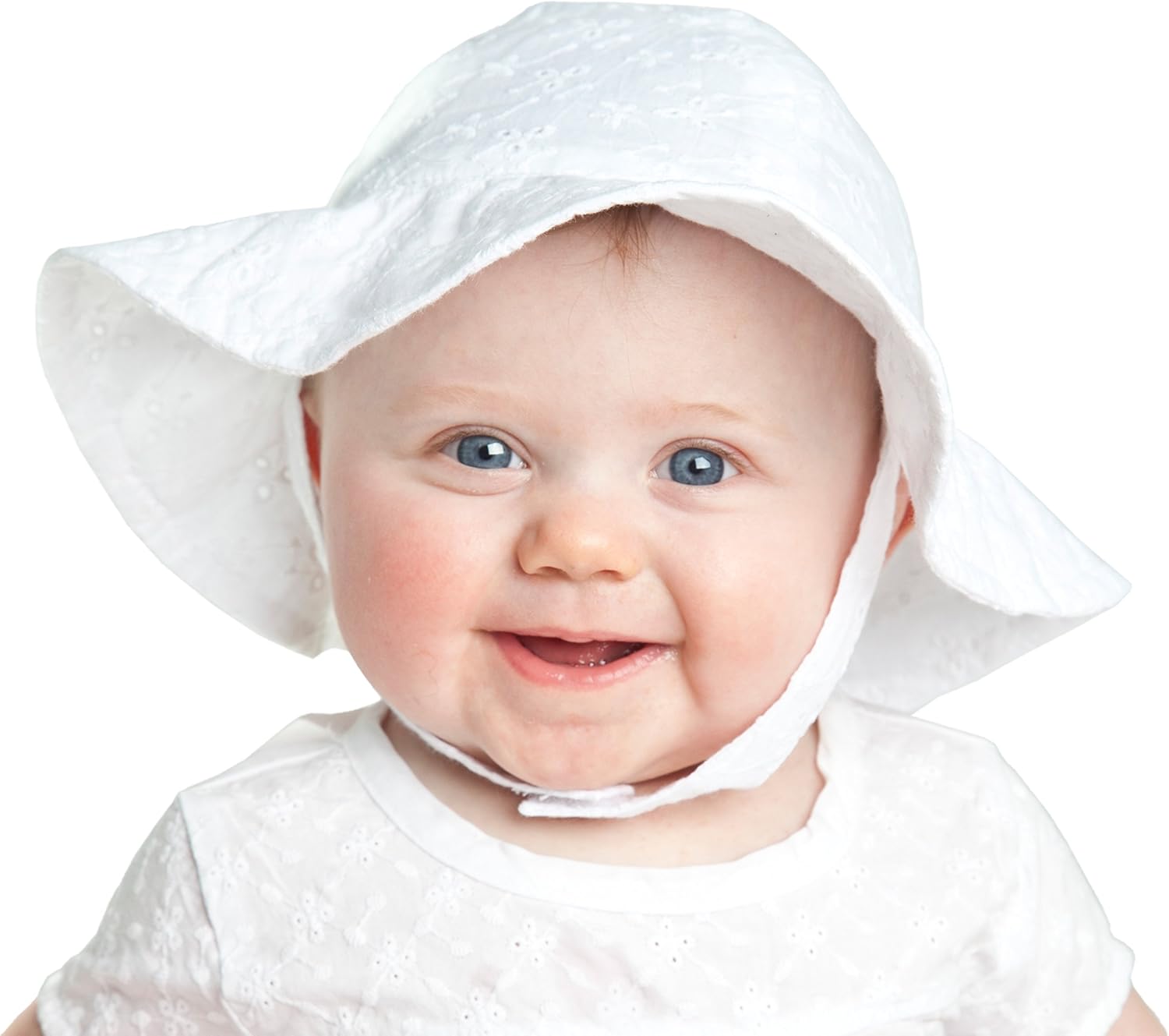 white eyelet sun hat baby girl