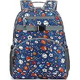FlowFly Kids Backpack for Toddler Boys Girls, Simple Lightweight Bookbag for Daycare Kindergarten Elementary School Travel, Small Modern Bag (Large), Football