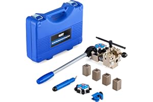 Orion Motor Tech Brake Line Flaring Tool Kit, 45 & 37 Degree Flaring Tool Set, Single Bubble Double Flare Tool Kit for Brake Lines, Professional Brake Flare Tool Kit for 3/16" 1/4" 5/16" 3/8" Tubes