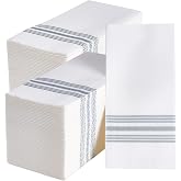 Vplus 300 PACK Guest Towels Disposable Bathroom Napkins, Silver | Soft, and Absorbent, Disposable Paper Hand Towel, Ideal for Dinners, Kitchen, Parties, Weddings, Christmas Party