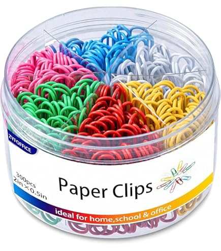 Papieren clips, middelgrote en grote paperclip, duurzaam en roestvrij, 450 STKS Vinyl Coated Paperclips Kleurrijk voor Office School Document Organiseren