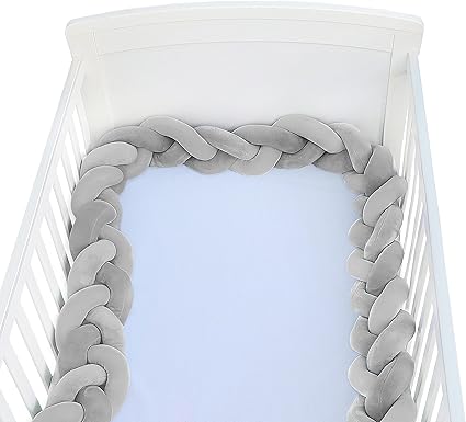 Hbsite Tour De Lit 2m Coussin Bebe Serpent Coussin Tresse Pare Chocs Velvet Berceau Pare Chocs Tresse Lit Bebe Bumper Noue Peluche Tressee Garderie Pour Nouveau Ne Sommeil 2m Gris Amazon Fr Bebes Puericulture