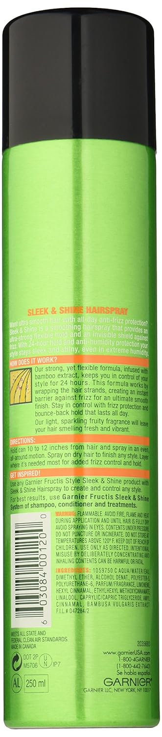 Garnier Fructis Style Sleek & Shine Anti-Humidity Hairspray Ultra Strong Hold, 8.25 Ounce : Hair Sprays : Beauty