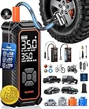 OlarHike Cordless Tire Inflator Portable Air Compressor, 150PSI Dual Power - 6000mAh & 12V DC, Air Pump for Car Tires, Bike, Motorcycle, Balls with LED & Digital Pressure Gauge, Car Gifts