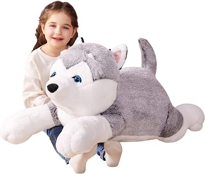 IKASA Large Husky Stuffed Animal Plush 78cm Giant Fluffy Toy Gift