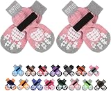 PUPTECK Anti-Slip Dog Socks 2 Pairs Paw Gripper Shoes Small Large