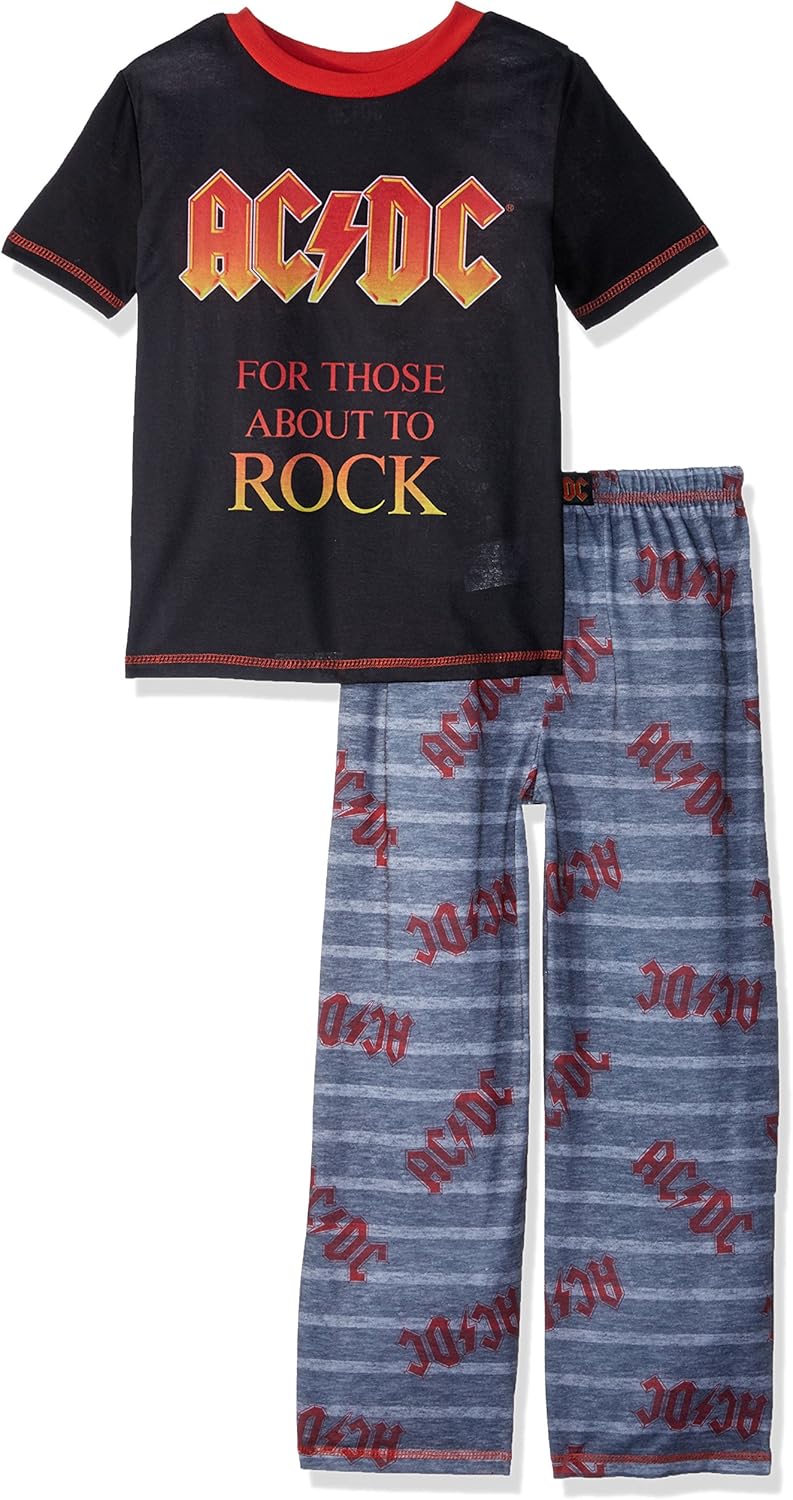 Amazon.com: AC/DC Boys' Big ACDC 2 Piece Pajama Set, Scarlet, Small ...