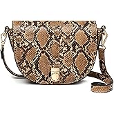 BOLOSTA Small Snakeskin Crossbody Bags for Women Medium Size Cell Phone Crossbody Purses for Ladies Cheap Cellphone Pouch Clearance Shoulder Bag, Brown