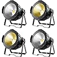 BETOPPER Stage Spotlight, 100W LED DMX Light, Warm & Cold White Spot Light COB Stage Lighting, Strobe Lighting for Church, Parties, Wedding, Theatre, Live Events, Stage etc.(4 Packs)