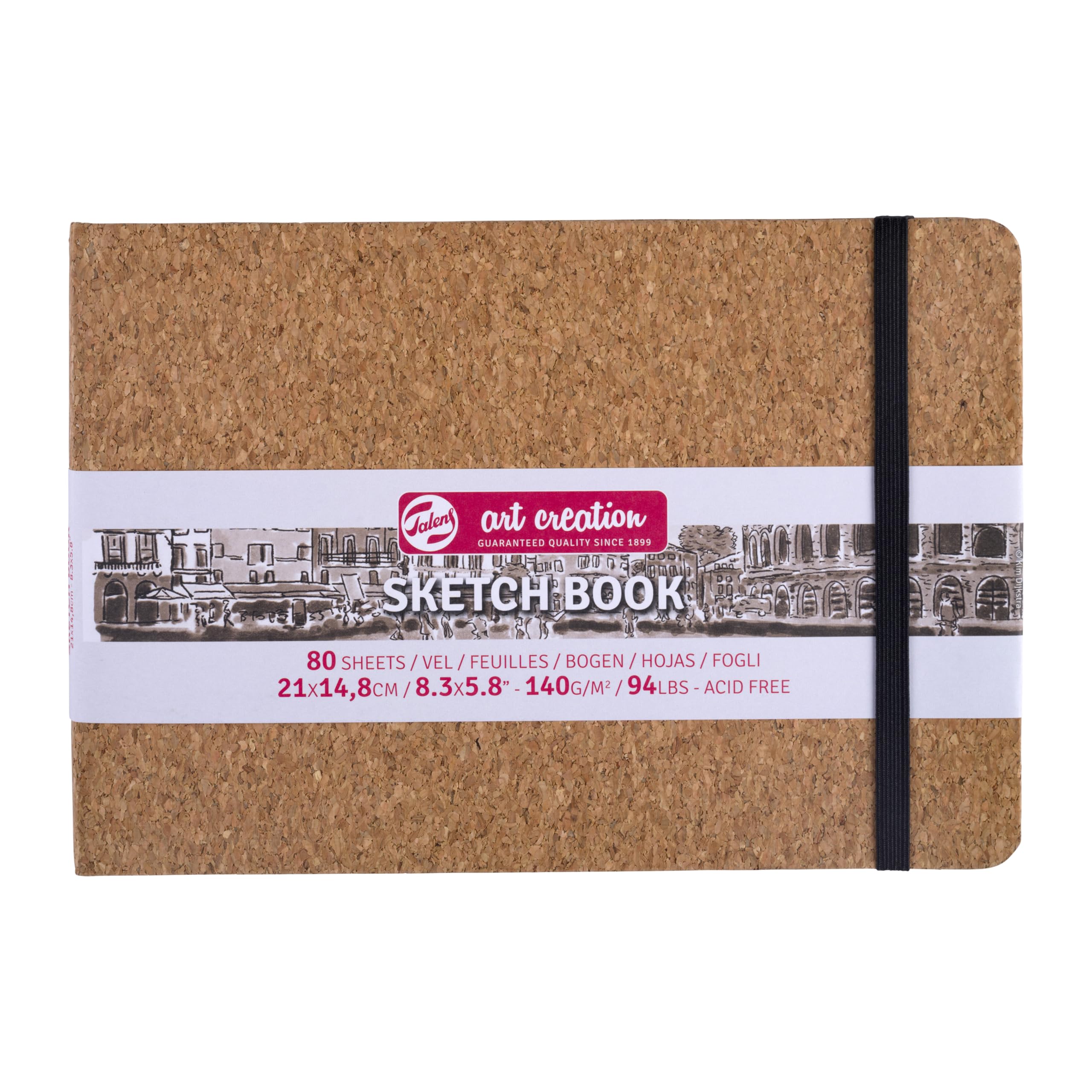 Talens Art Creation Sketchbook Cork - 21x14.8cm, 140g, 80 Sheets - Ideal for Pencil, Pastel, Acrylic and More