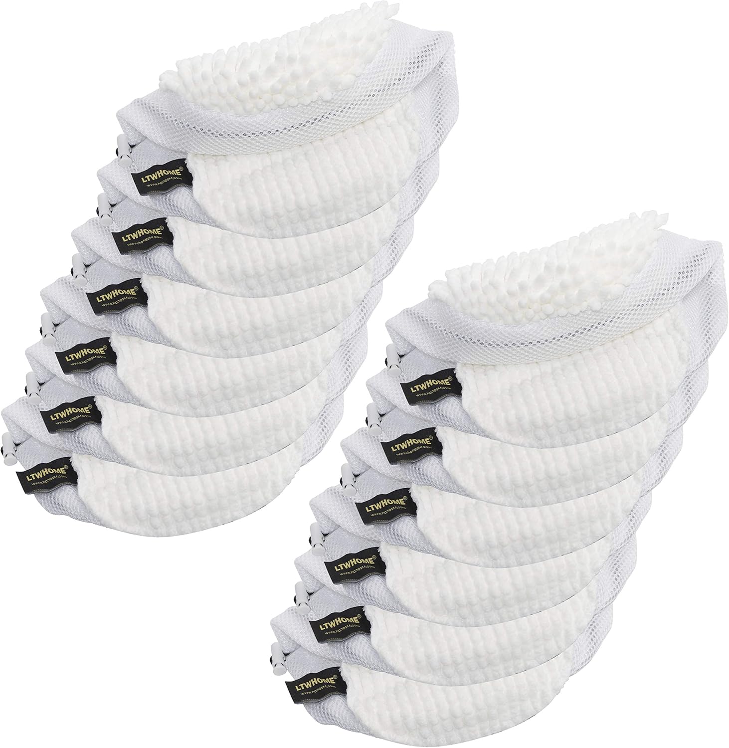 LTWHOME Replacement Microfiber Mop Pads Fit for Bissell Steam Mop 1867 Compare to Part # 203-2158, 2032158, 3255, 32525(Pack of 12)