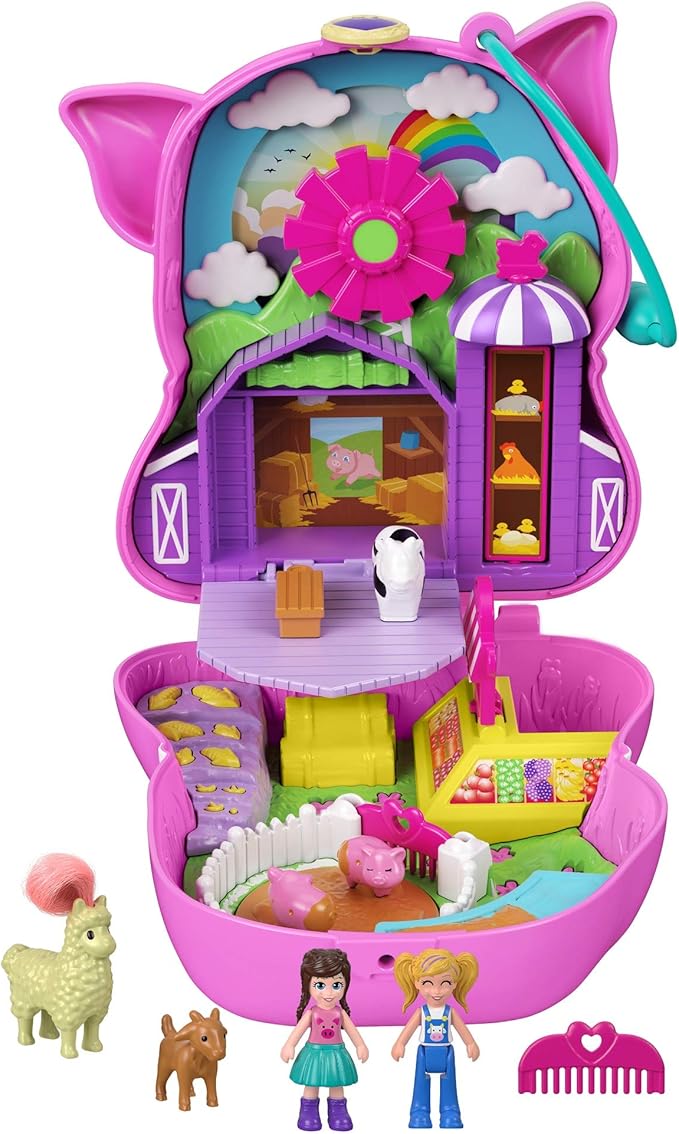 Polly Pocket ON THE FARM Piggy Compact: Amazon.co.uk: Toys & Games