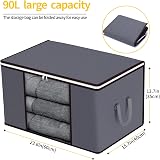 YearningHome 90L Storage Bags 6Pack Large Capacity with Zips view 2