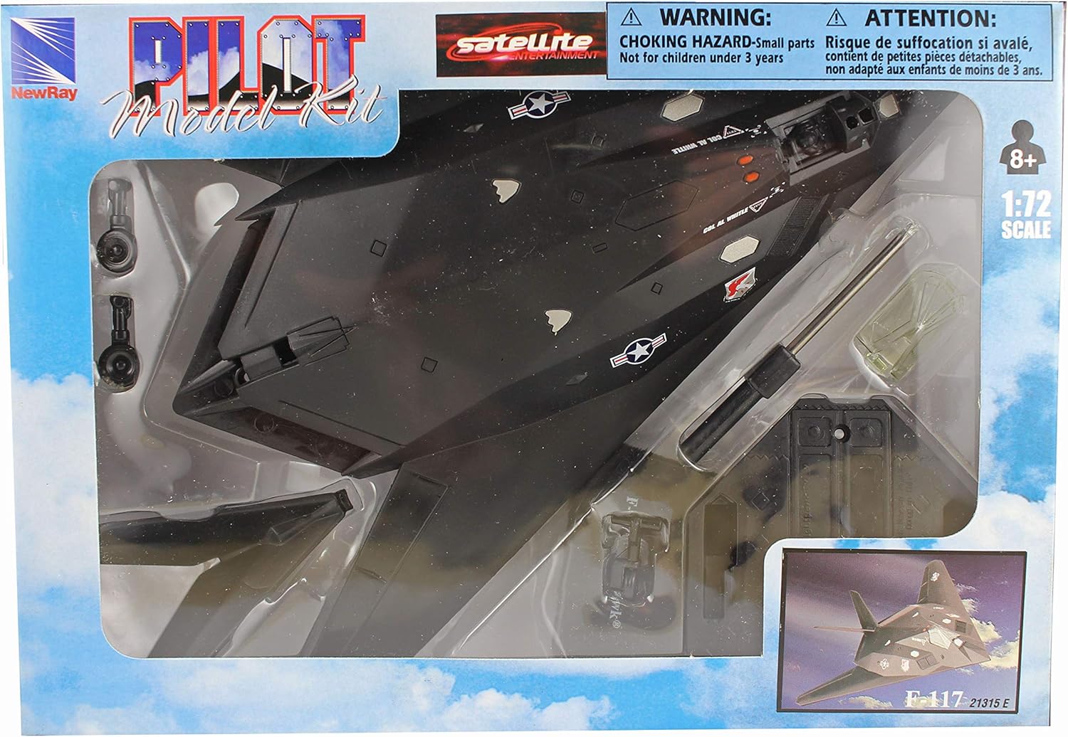 NewRay Pilot Model Kit F117 Stealth Attack Plane Model Kit 172 Scale
