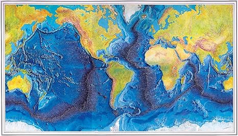 Amazon Com Antiguos Maps The World Ocean Floor Map Measures