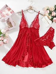 Foxiny Petite Sexy Open Front V Neck Ruffle Sheer