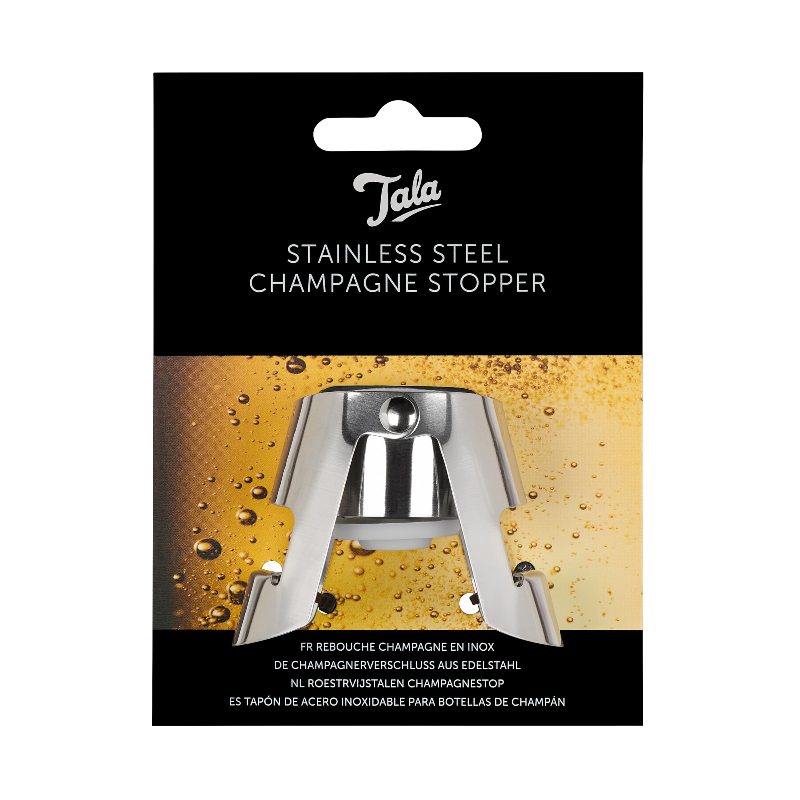 Tala Champagne Stopper, Perfect Tool for Keeping Bubbly and Sparkling Wines Fresher for Longer, Vacuum Lock Seal to Lock in Freshness