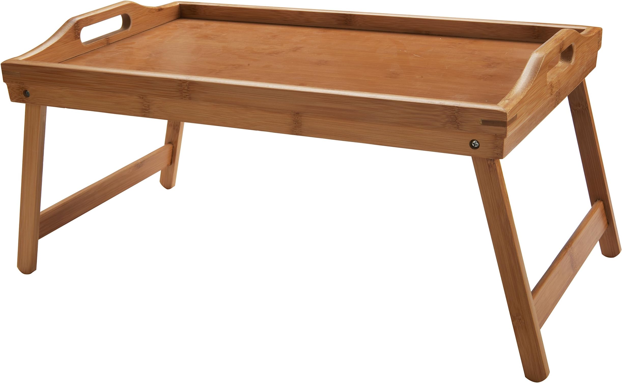 BAMSIRA Bamboo Foldable Breakfast Tray Table,Bed Tray with Legs,Lap Desk