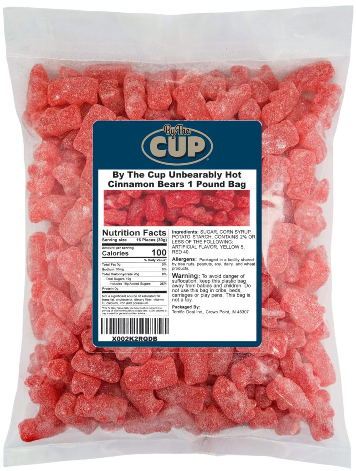 By The Cup Unbearably HOT Cinnamon Gummy Bears Bulk Candy