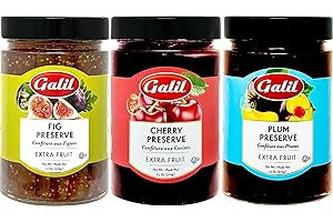 VALUBNDL: Galil Preserve Jam Spread - Marmalade Tartinade Jams and Jellies - Custom VALUBNDL Branded Pack of 3 (BULK 1110G!) 