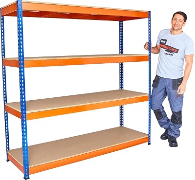 The Workplace Depot 1800H Garage Shelving Unit 1800W 600D 4-Tier Steel 400kg