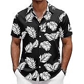 COOFANDY Mens Hawaiian Shirts Short Sleeve Button Down Aloha Shirts Summer Vacation Beach Shirts