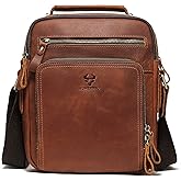 HUMERPAUL Crossbody Bag Shoulder Bag for Men, Genuine Leather Man Bag Vintage Messenger Bag for Travel Work Business