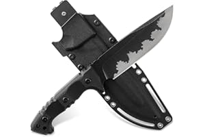Brarvagur Fixed Blade Tactical Knife Full Tang, Military Survival Hunting Knife with Sheath, Outdoor Bushcraft Knife for Camping, Hiking, Gift for Dad Husband Men