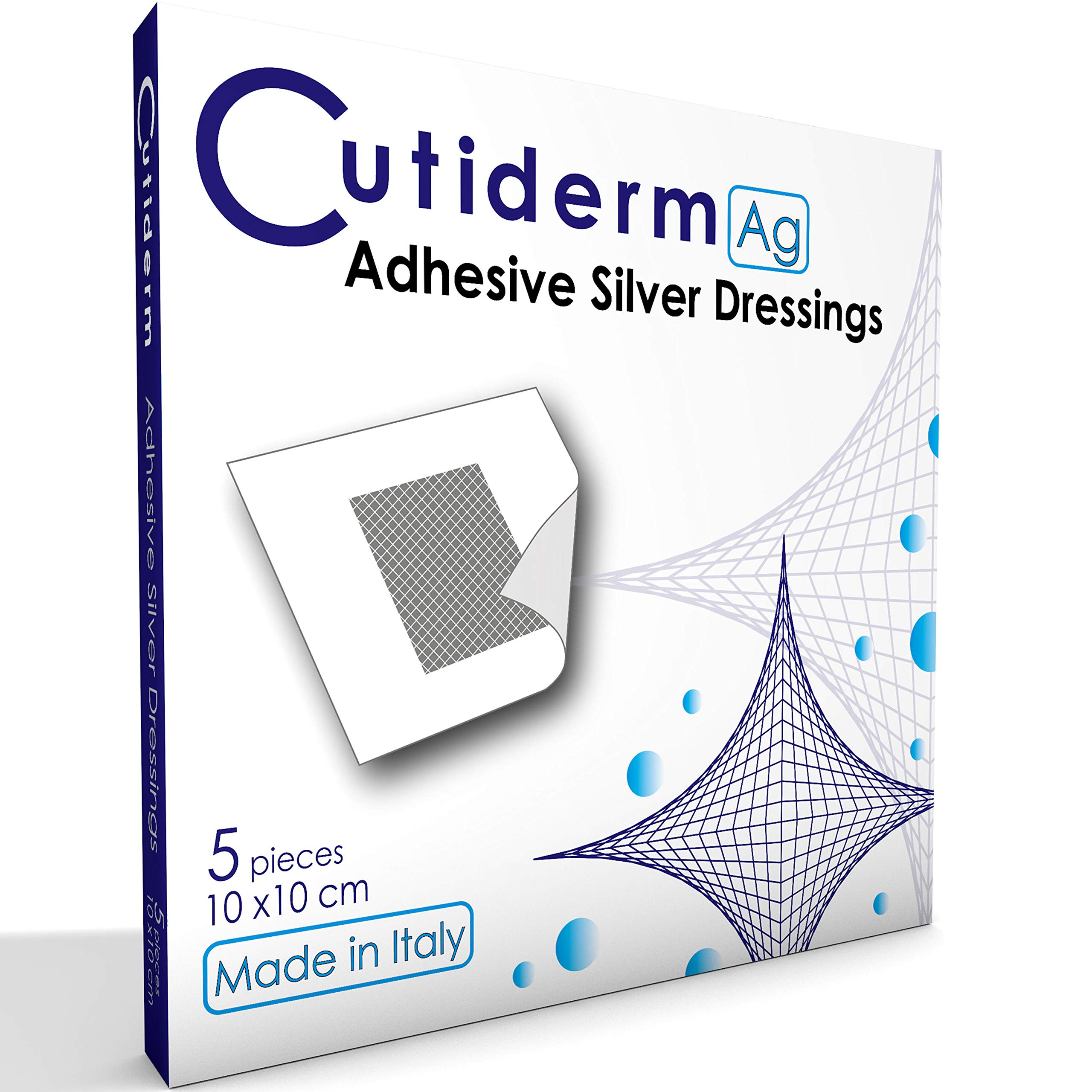 Cutiderm AG Adhesive Silver Wound Dressings 10cm x 10cm Pack of 5