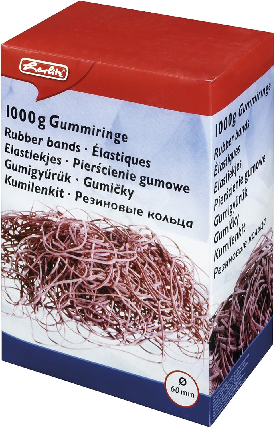 Herlitz - Caja de gomas elásticas (1 kg, 60 mm): Amazon.es: Oficina y papelería
