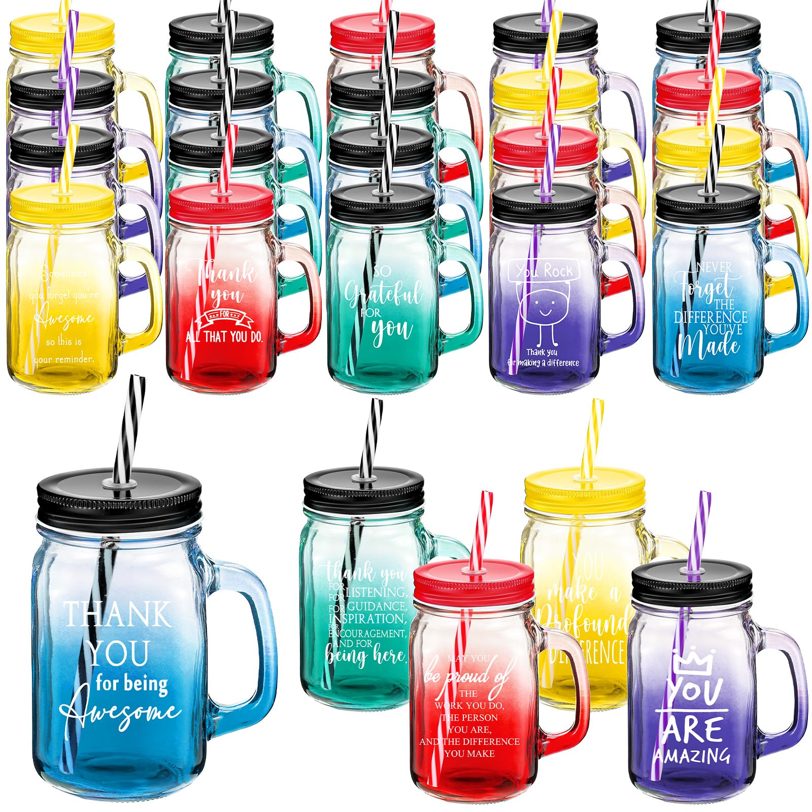 Meanplan 10 Pcs 30 Pcs Employee Appreciation Gift Bulk 16 oz Thank You ...