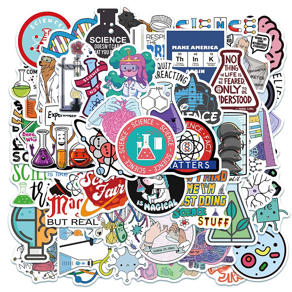 Science Stickers Pack for Kids Teens Student|100 Pcs Funny Laboratory,Physics Chemistry Biology Experiment Vinyl Decals for Laptop Water Bottles Cars Notebook MacBook Hydroflask Bumper