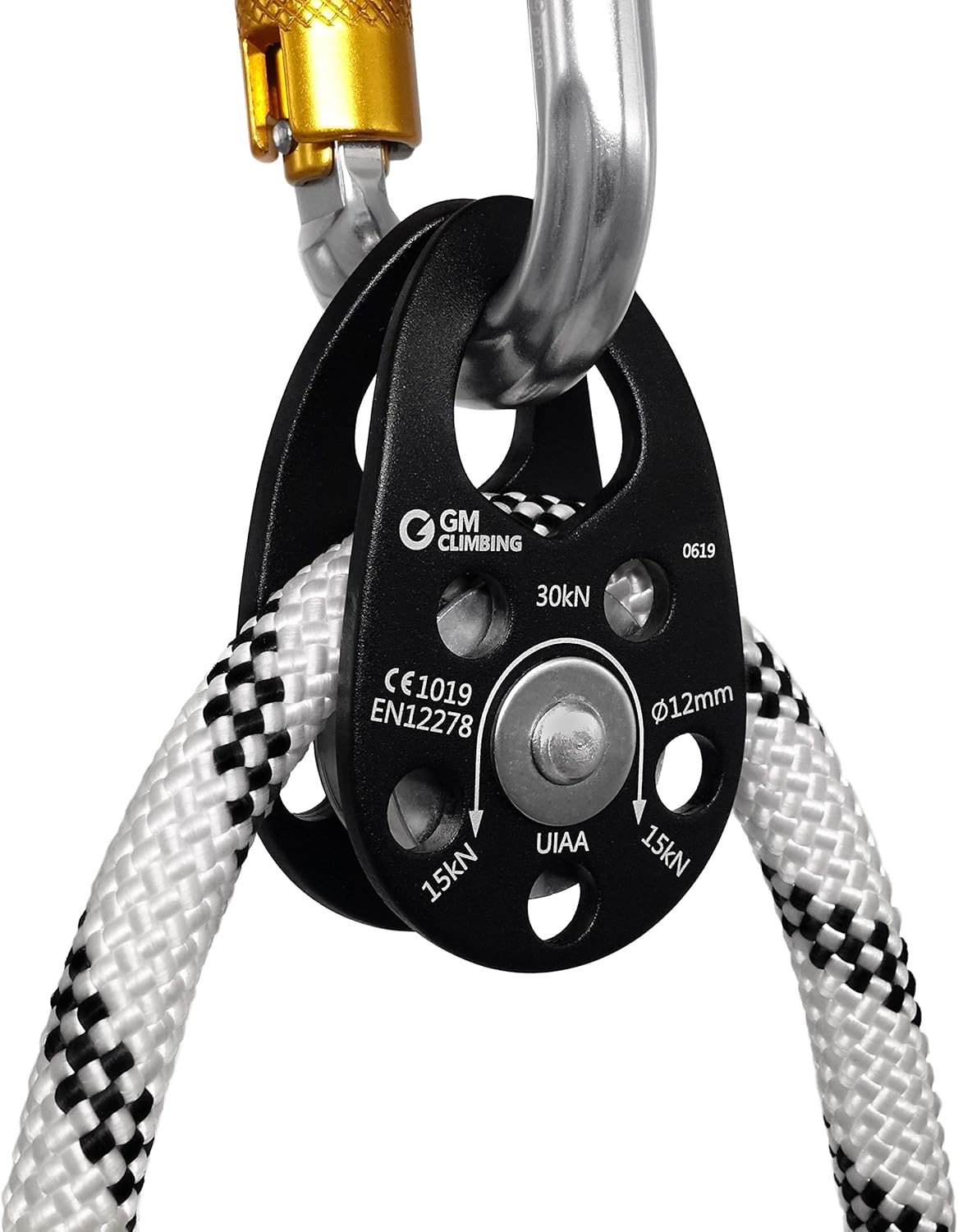 GM CLIMBING UIAA Certified 30kN Swing Cheek Black Micro Pulley General Purpose : Sports & Outdoors