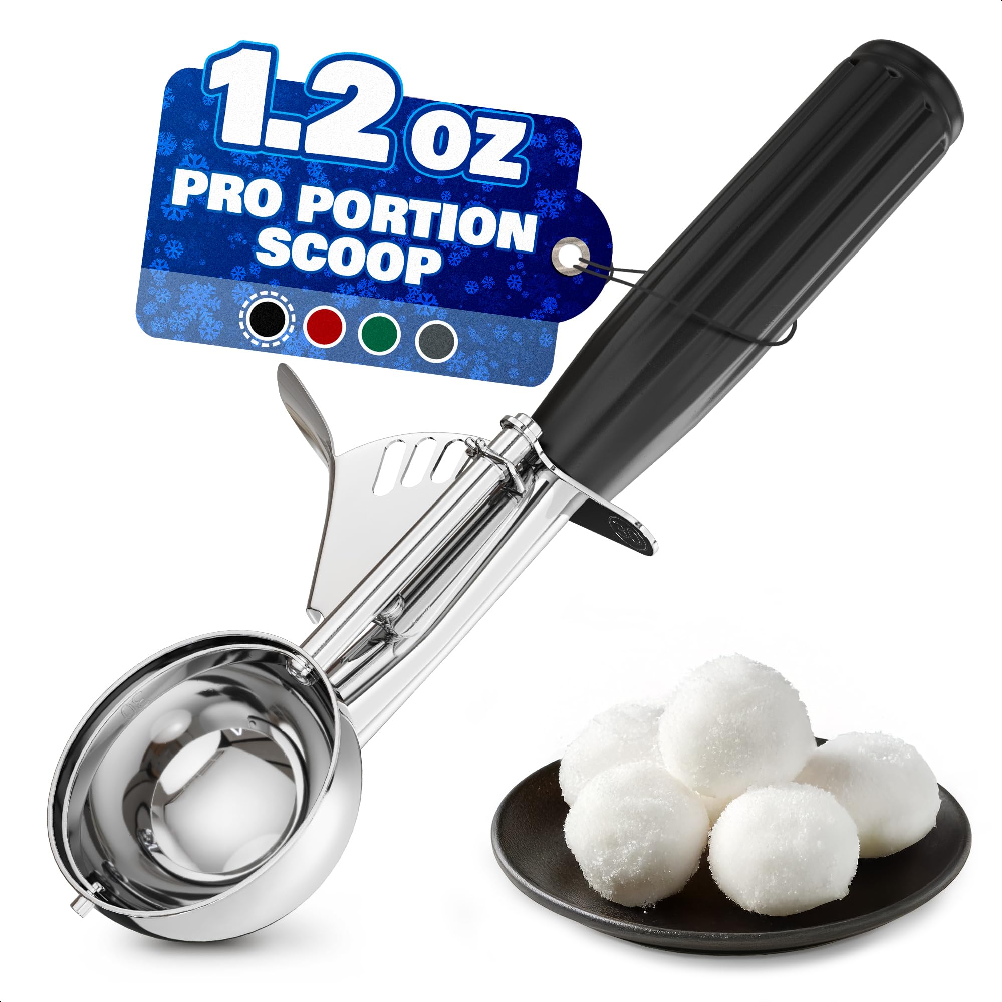 Photo 1 of 1 Oz Ice Cream Scoop with Trigger #30 - Versatile 1 Oz Scoop for Gelato, Cookie Dough Baking, Sorbet & Meatballs - Rust-Resistant Stainless Steel, Easy to Clean, Great as Valentine Day Kitchen Gift